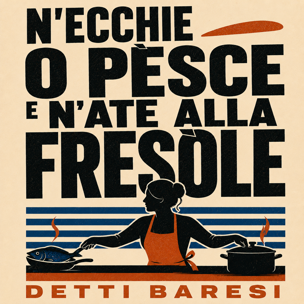 Manifesto Detti Baresi con pesce e cucina popolare