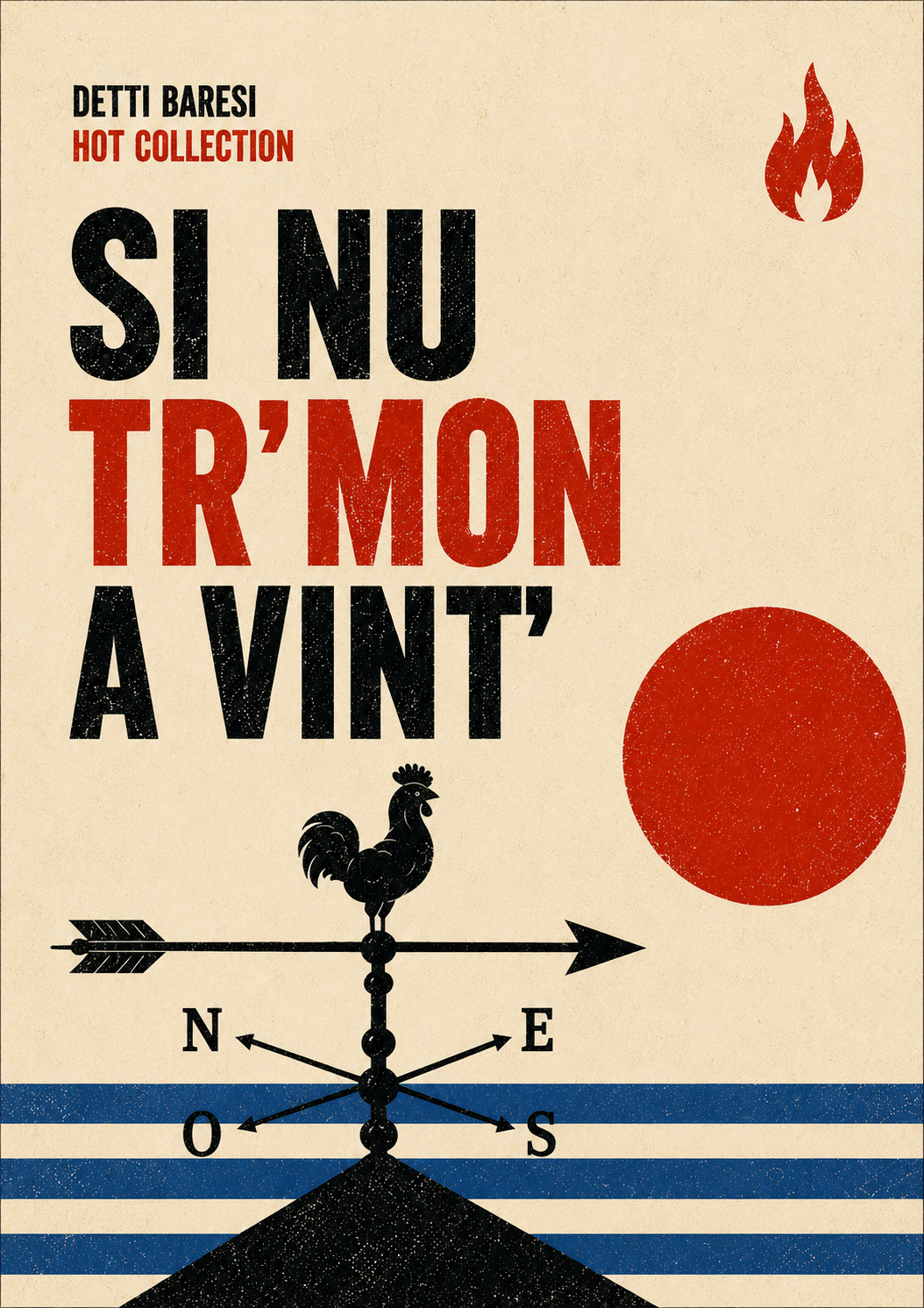 Manifesto Detti Baresi Si nu tr'mon a vint' con un gallo segnavento